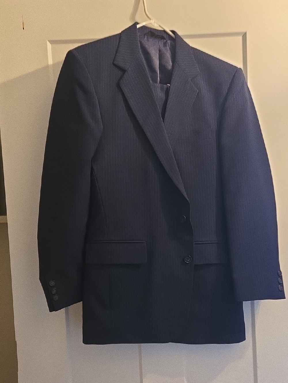 Haggar Men's Dark Navy Pinstripe Suit Jacket